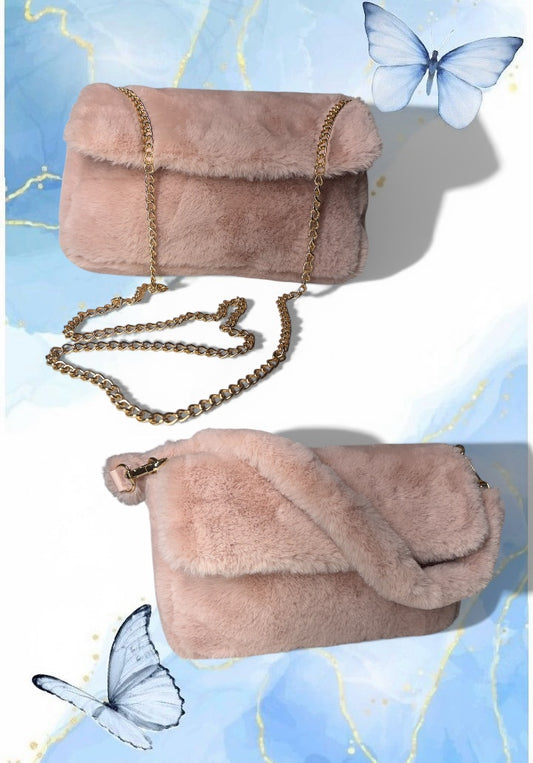 Pink Fur Purse